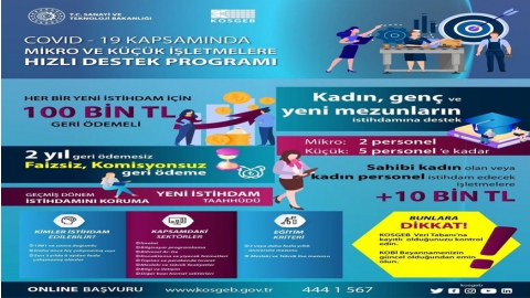 MİKRO VE KÜÇÜK İŞLETMELERE (MKİ) HIZLI DESTEK PROGRAMI