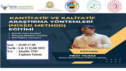 KANTİTATİF VE KALİTATİF ARAŞTIRMA YÖNTEMLERİ (KARMA YÖNTEM) EĞİTİMİ