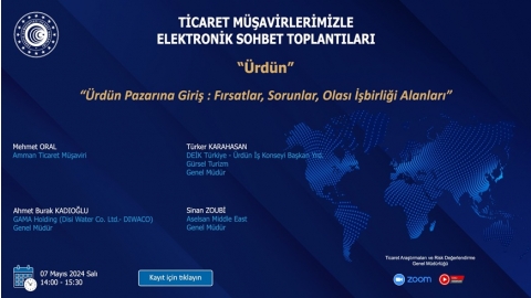 TİCARET MÜŞAVİRLERİMİZLE ELEKTRONİK SOHBET TOPLANTILARI - ÜRDÜN - 07.05.2024