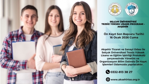 SELÇUK ÜNİVERSİTESİ TEZSİZ YÜKSEK LİSANS PROGRAMI - AKŞEHİR 
