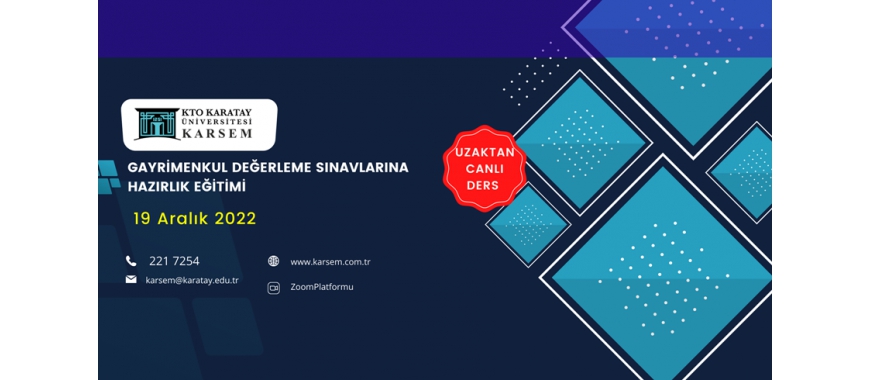 GAYRİMENKUL DEĞERLEME LİSANSI SINAVLARINA HAZIRLIK EĞİTİMİ